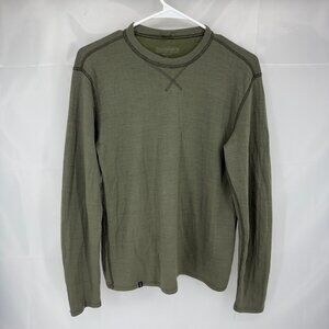 Duckworth Men S Merino Wool Base Layer Shirt Olive Green Long Sleeve Warm Top